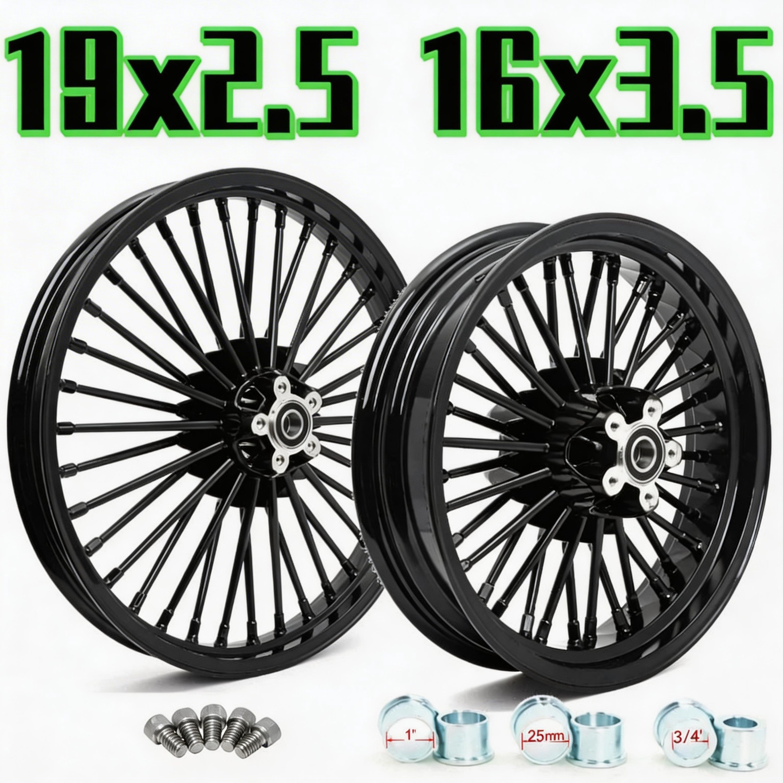 19x2.5 16x3.5 Fat Spoke Wheels for Harley Sportster Iron XL883N XL1200N 10-2022