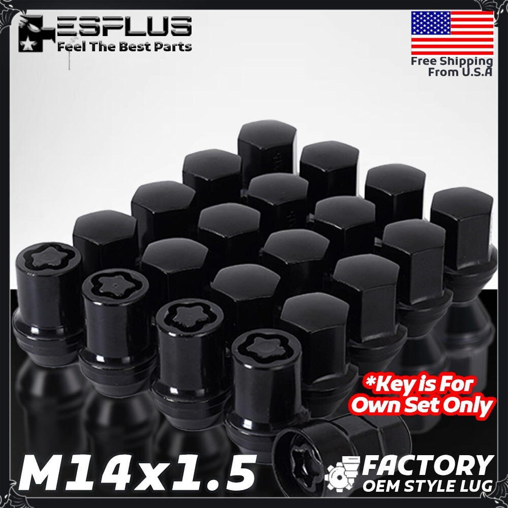 20 Pc Jaguar OEM Wheel Lock Black M14x1.5 7/8