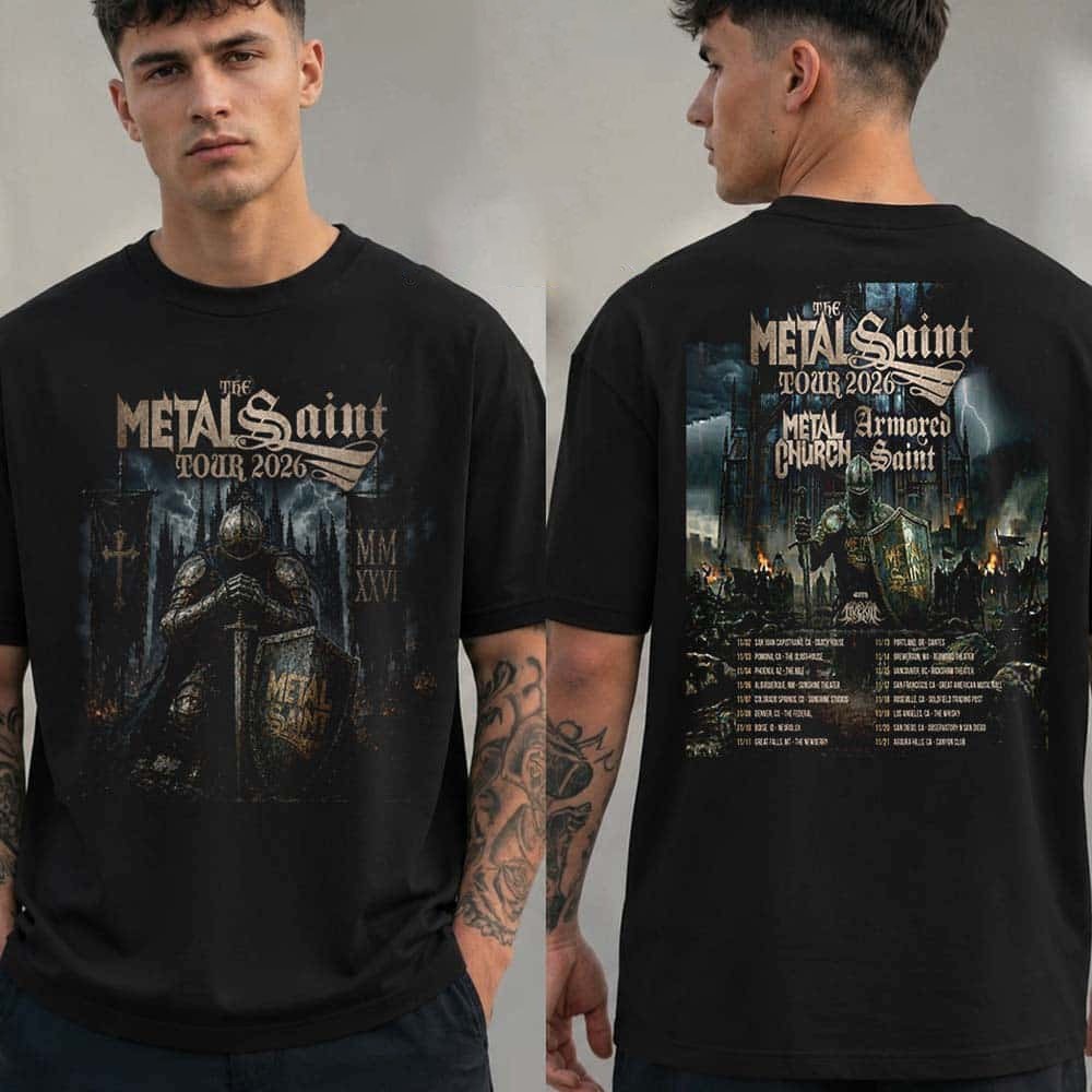 Metal Church And Armored Saint The Metal Saint Tour 2026 Schedule T-Shirt