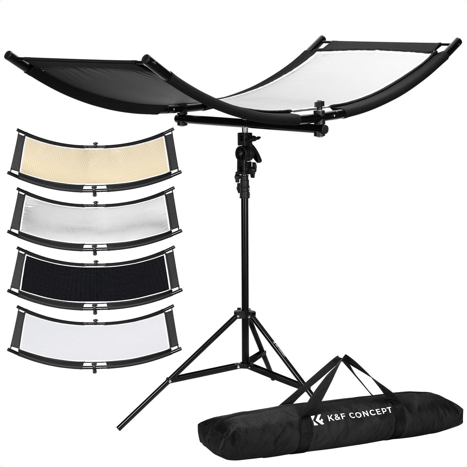 U-Shape Reflector Curved Reflector 100x45cm with 4-in-1 Reflective Fabric, Bl...