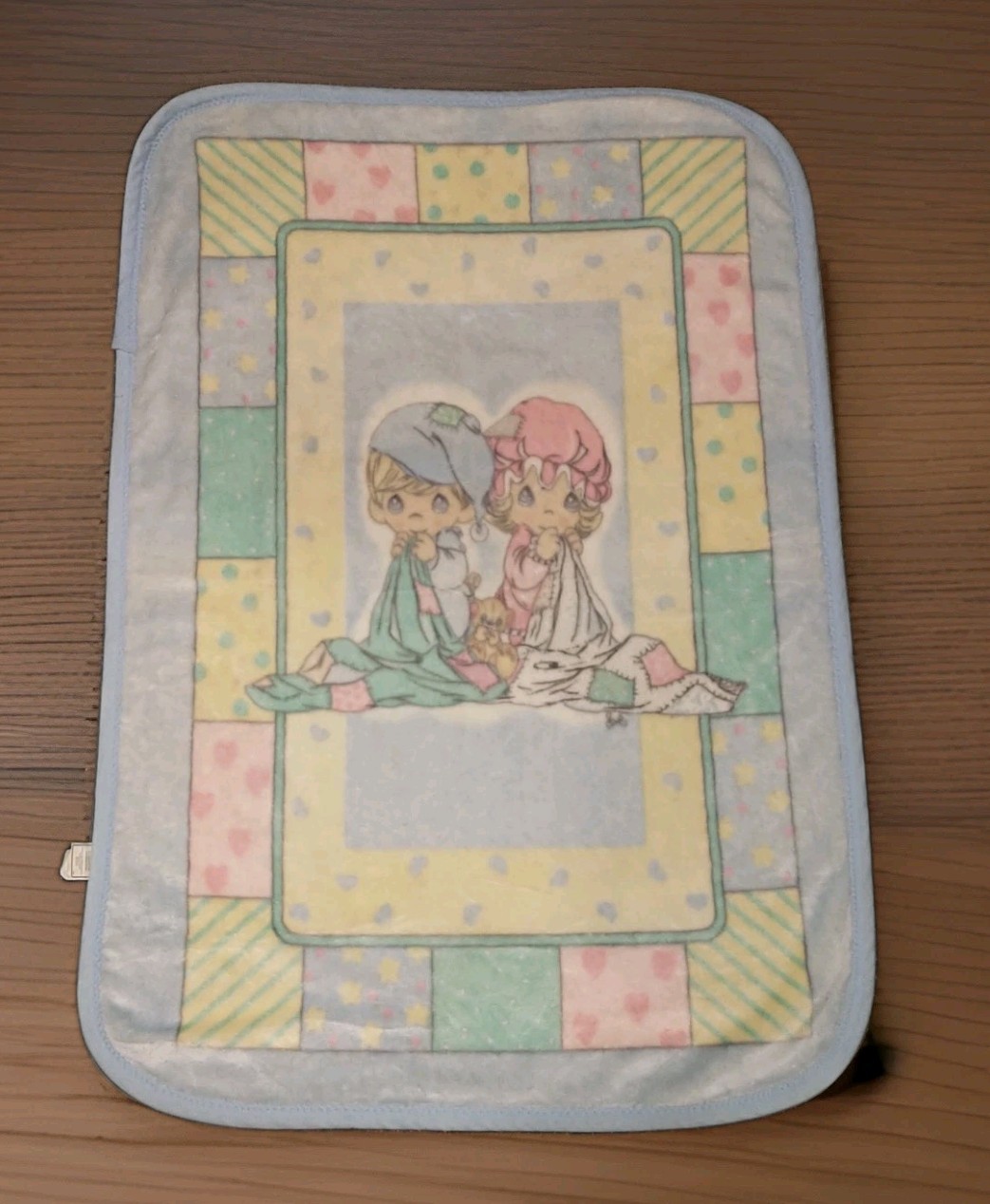 Vintage 2001 Precious Moments Boy Meets Girl Sweet Dreams Baby Blanket 30x45 Vintage 2001 Precious Moments Boy Meets Girl Sweet Dreams Baby Blanket 30x45