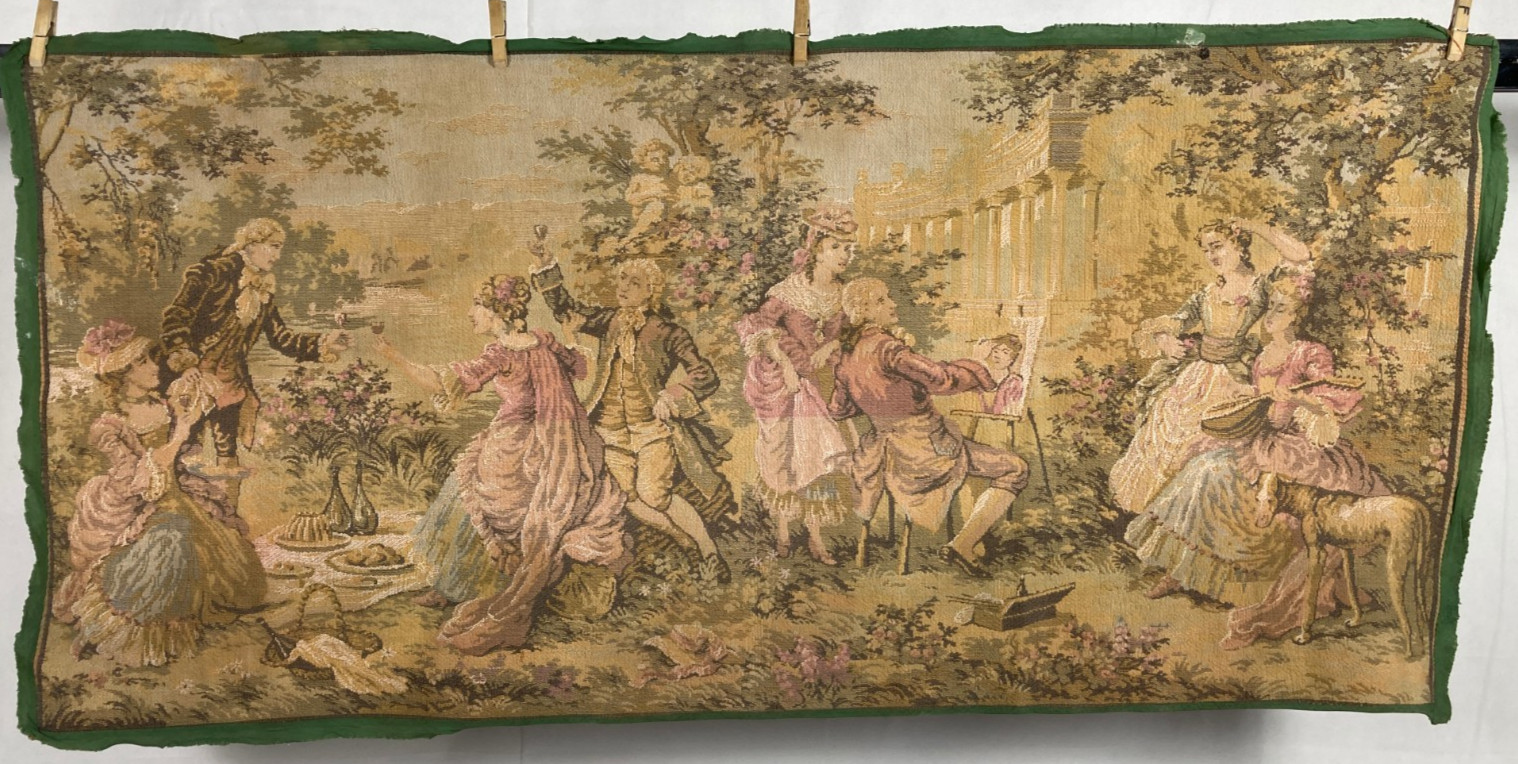 Vintage French Stunning Couple\'s party Scene Wall Hanging Tapestry 148x68 cm Vintage French Stunning Couple\'s party Scene Wall Hanging Tapestry 148x68 cm