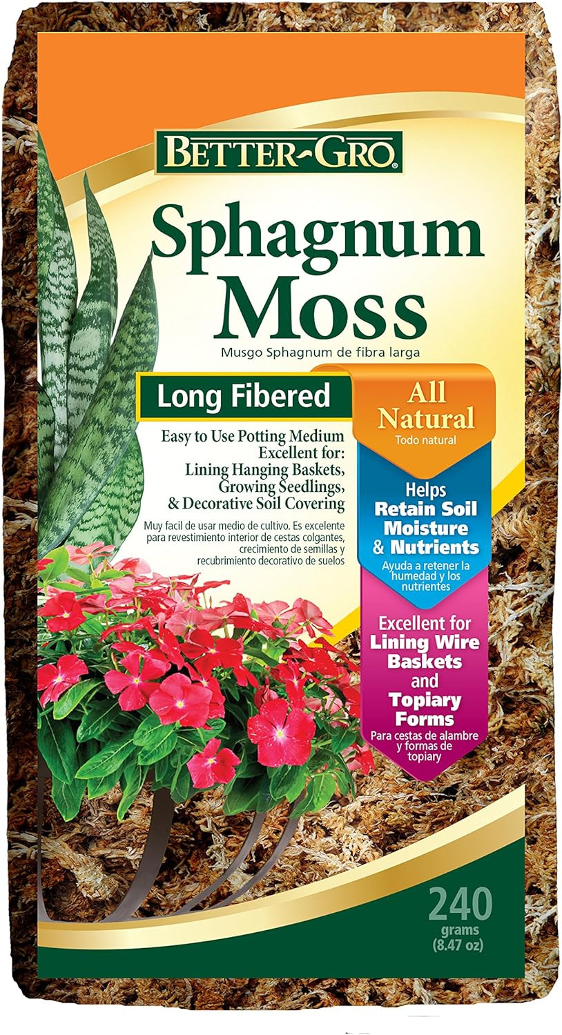 Sphagnum Moss - 100% Natural, Long-Fiber Moss for Orchids, Ferns, and Hostas, Ex