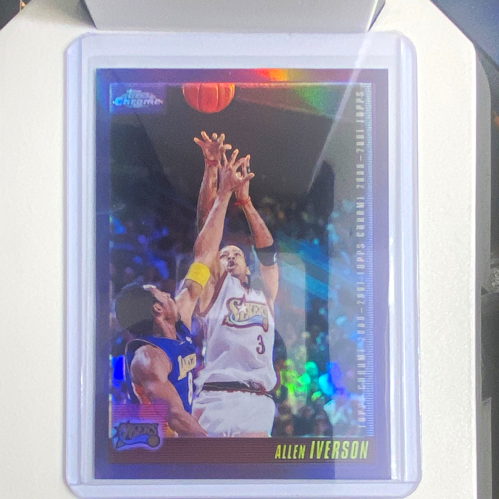 2000-01 Topps Chrome Allen Iverson Refractor #93 Philadelphia 76ers