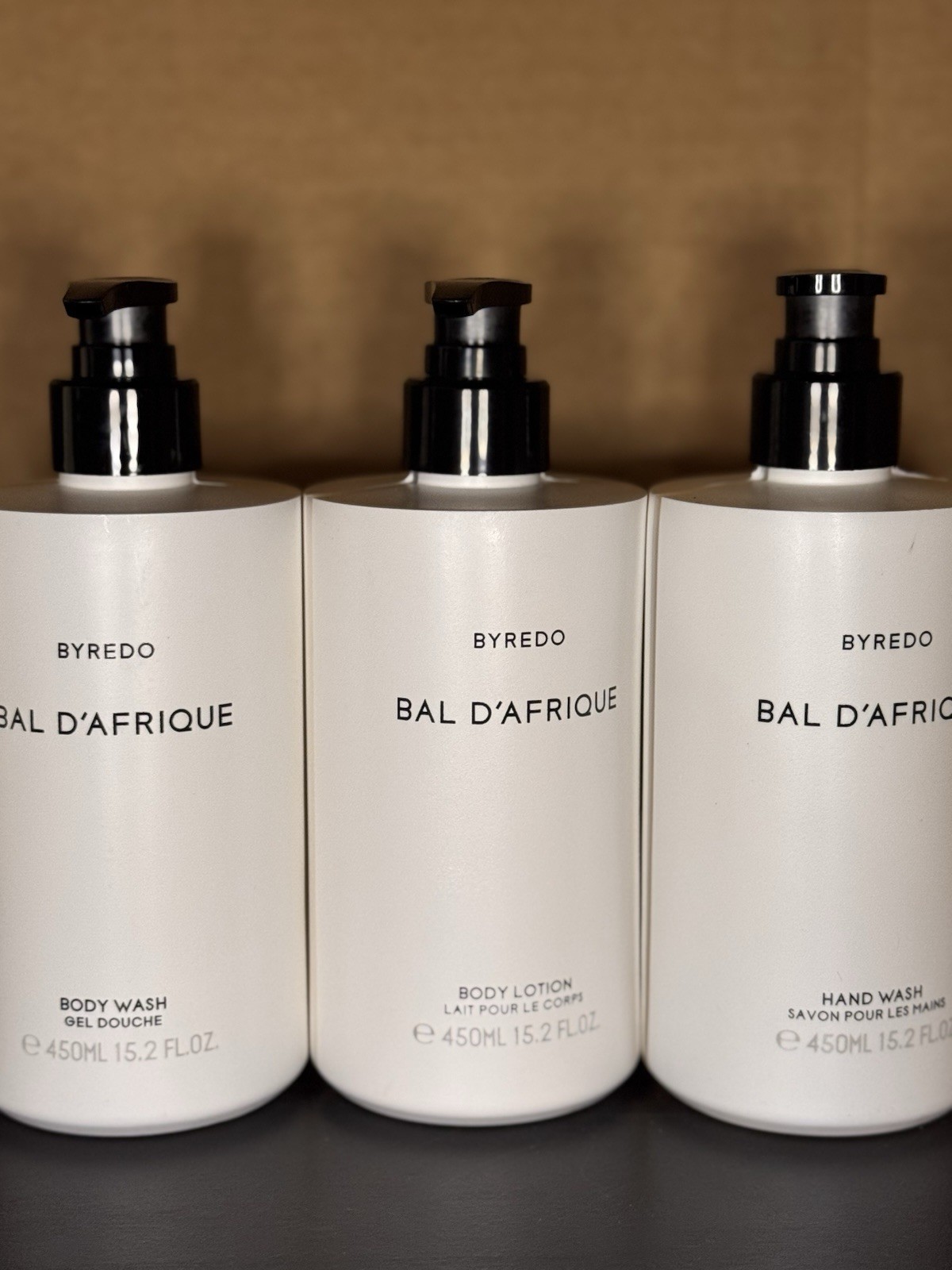 BYREDO BAL D\'AFRIQUE -Jumbo Lotion, Hand Wash, Body Wash  15.2oz / 450ML Bundle