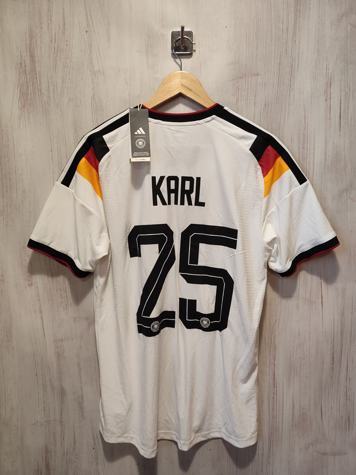 AUTHENTIC Germany 2026 2027 home Sz L soccer jersey shirt football kit tee Karl AUTHENTIC Germany 2026 2027 home Sz L soccer jersey shirt football kit tee Karl