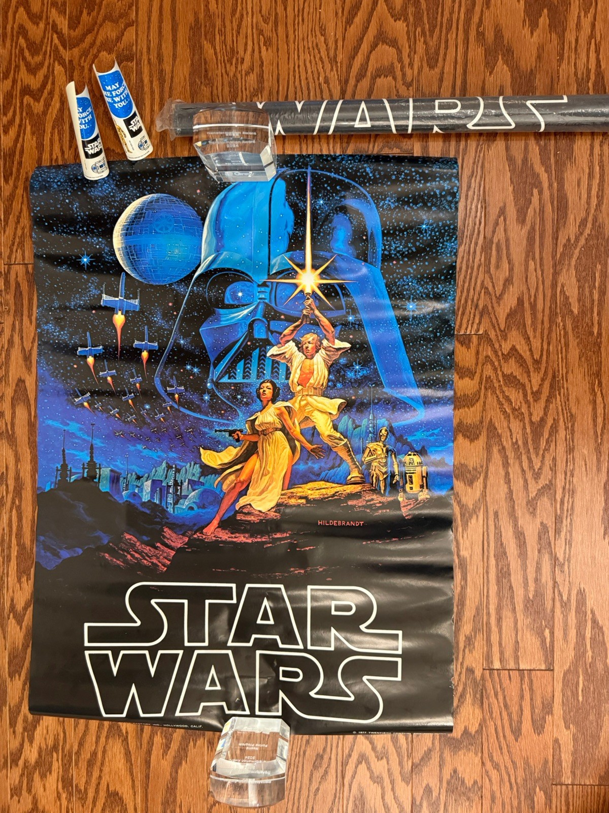 1977 Star Wars Hildebrandt Poster Factors 20x28 Original A New Hope w/ STICKERS 1977 Star Wars Hildebrandt Poster Factors 20x28 Original A New Hope w/ STICKERS
