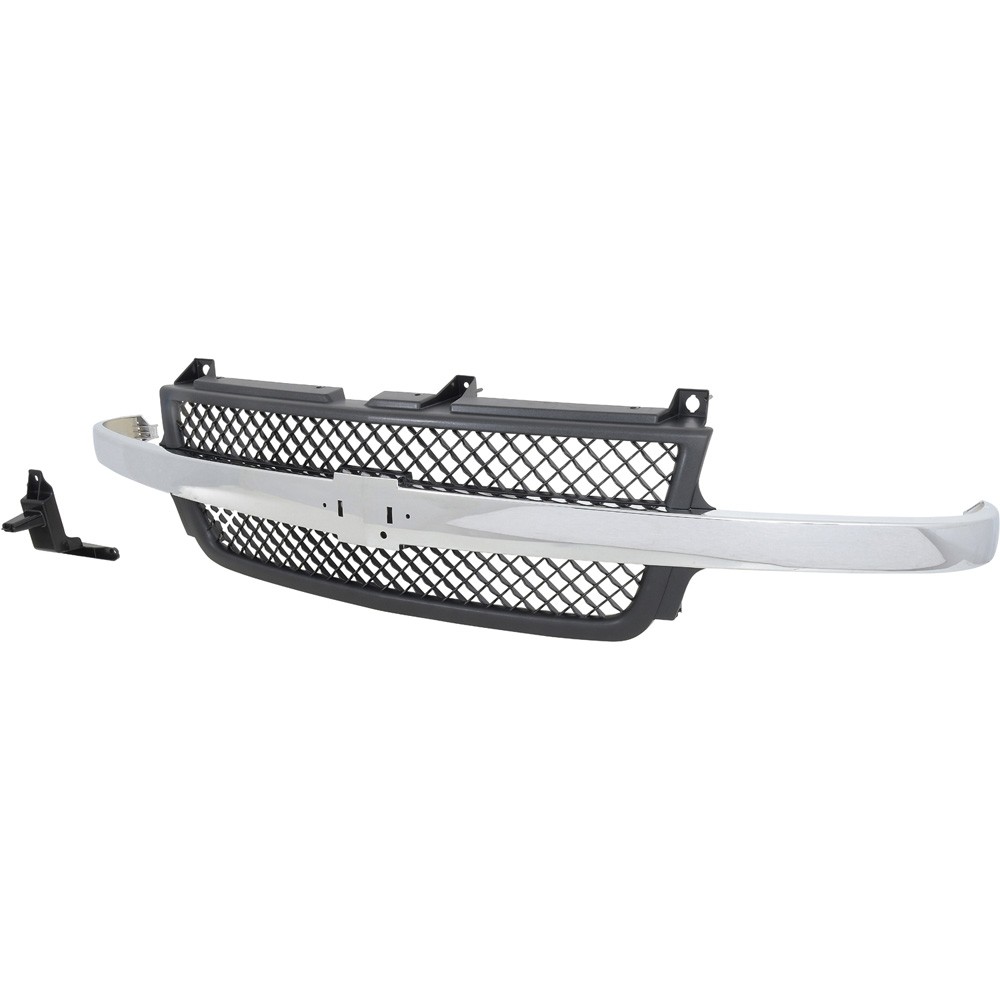 2001-2002 Chevy Silverado 2500HD 3500; Front Grill; Chrome & Black;