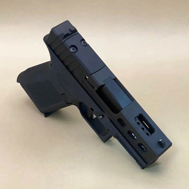 Complete Glock 43 Slide, Ported Barrel, 9mm, MOS, Black. Complete Glock 43 Slide, Ported Barrel, 9mm, MOS, Black.