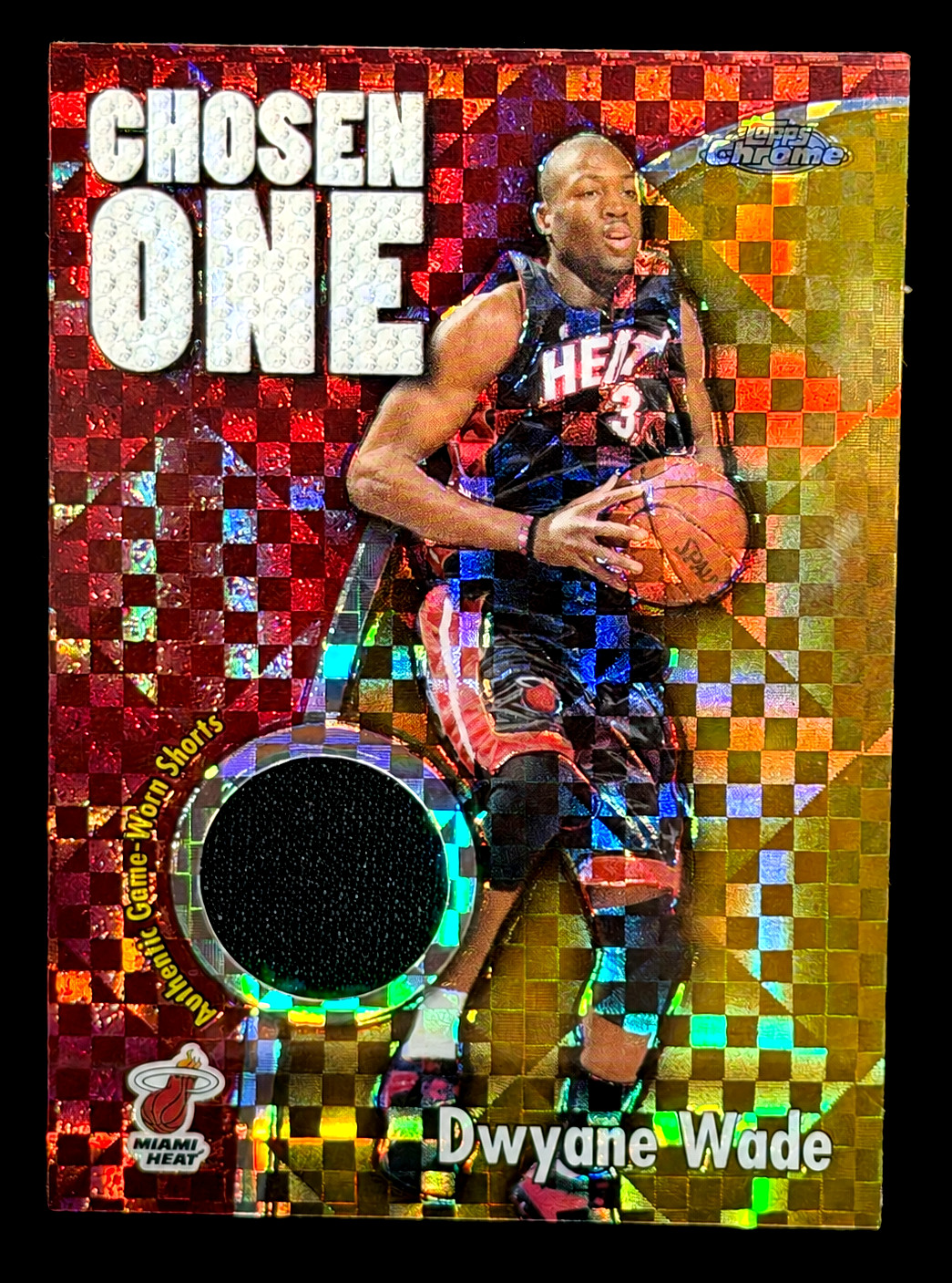 Dwyane Wade 2005-06 Topps Chrome Chosen One Game Used  X-Fractor SP /25 Heat