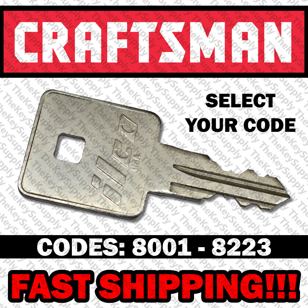Craftsman Toolbox Replacement Key Cut to Your Code 8001 - 8223 Craftsman Toolbox Replacement Key Cut to Your Code 8001 - 8223