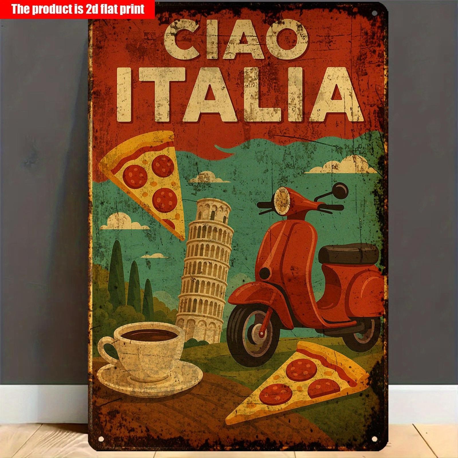 Vintage \'Ciao Italia\' Italian Theme Metal Sign Kitchen/Italian Restaurant Decor Vintage \'Ciao Italia\' Italian Theme Metal Sign Kitchen/Italian Restaurant Decor
