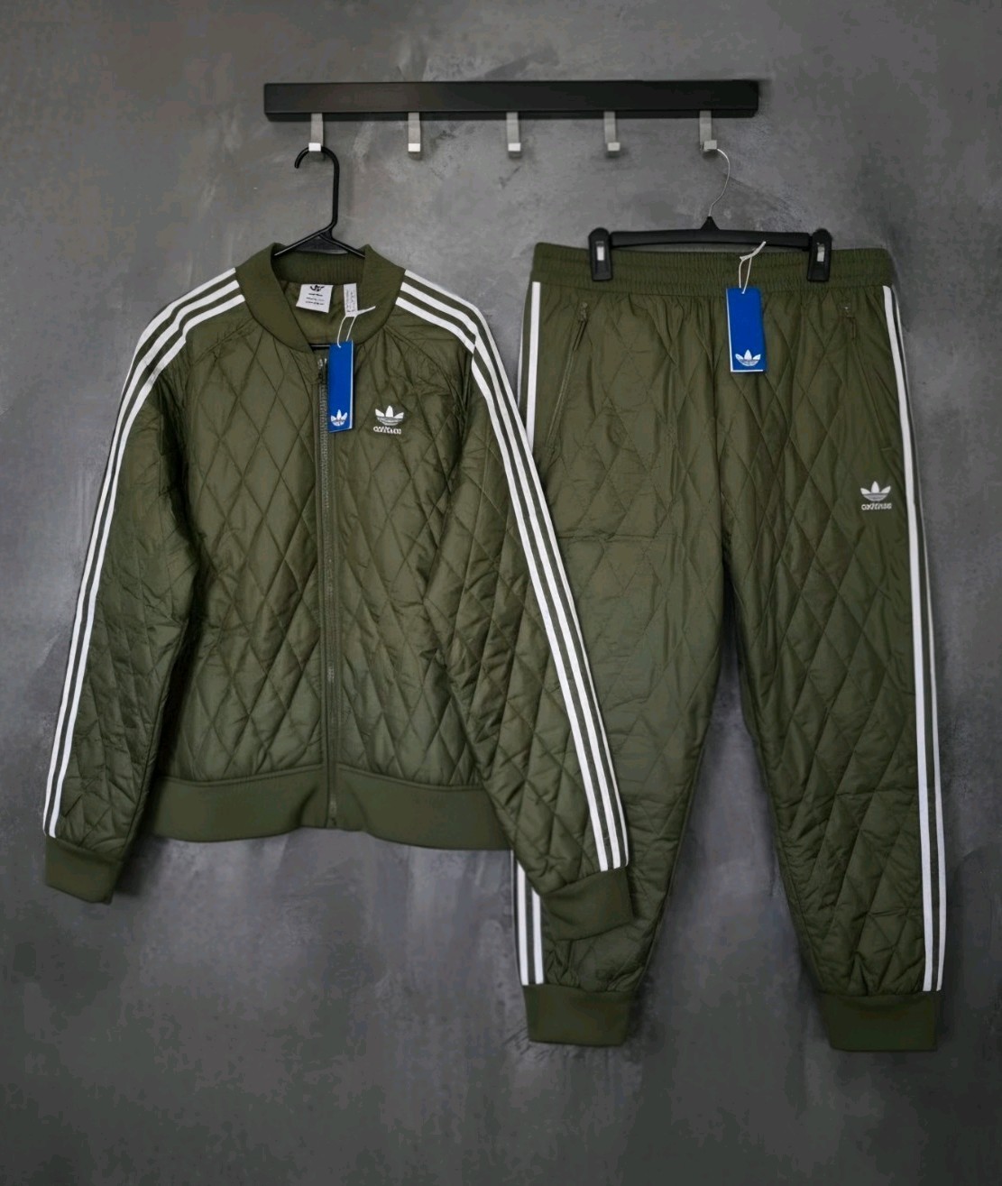NWT Adidas Adicolor Classic SST Quilted Track Suit | Focus Olive, M