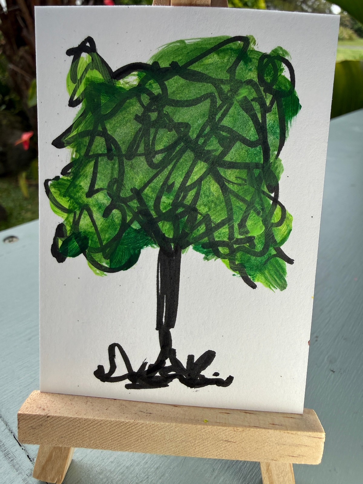 ACEO/ATC Original Tree Acrylic Mini Art Painting 