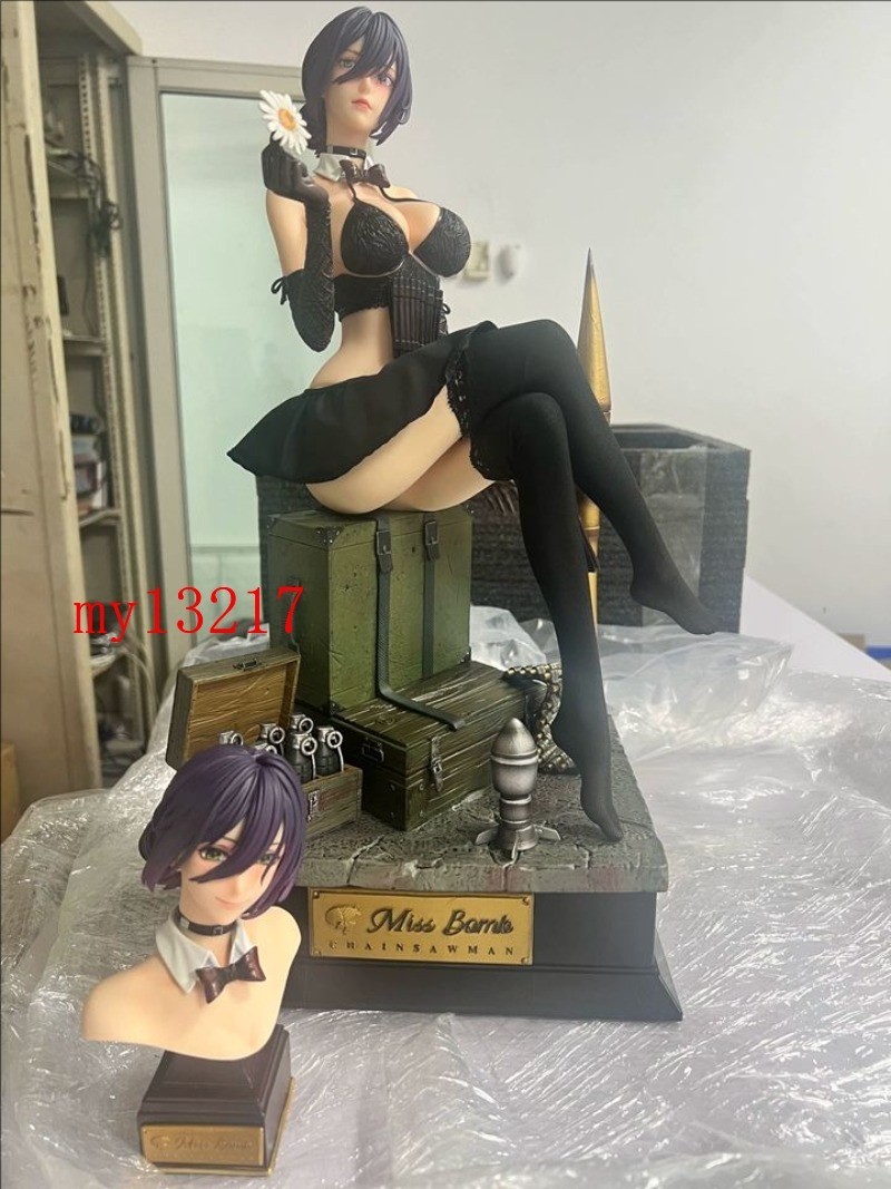 Chainsaw Man Reze 1/4 Anime Girl Figure Collectible Statue Two Head Sculpts 43cm