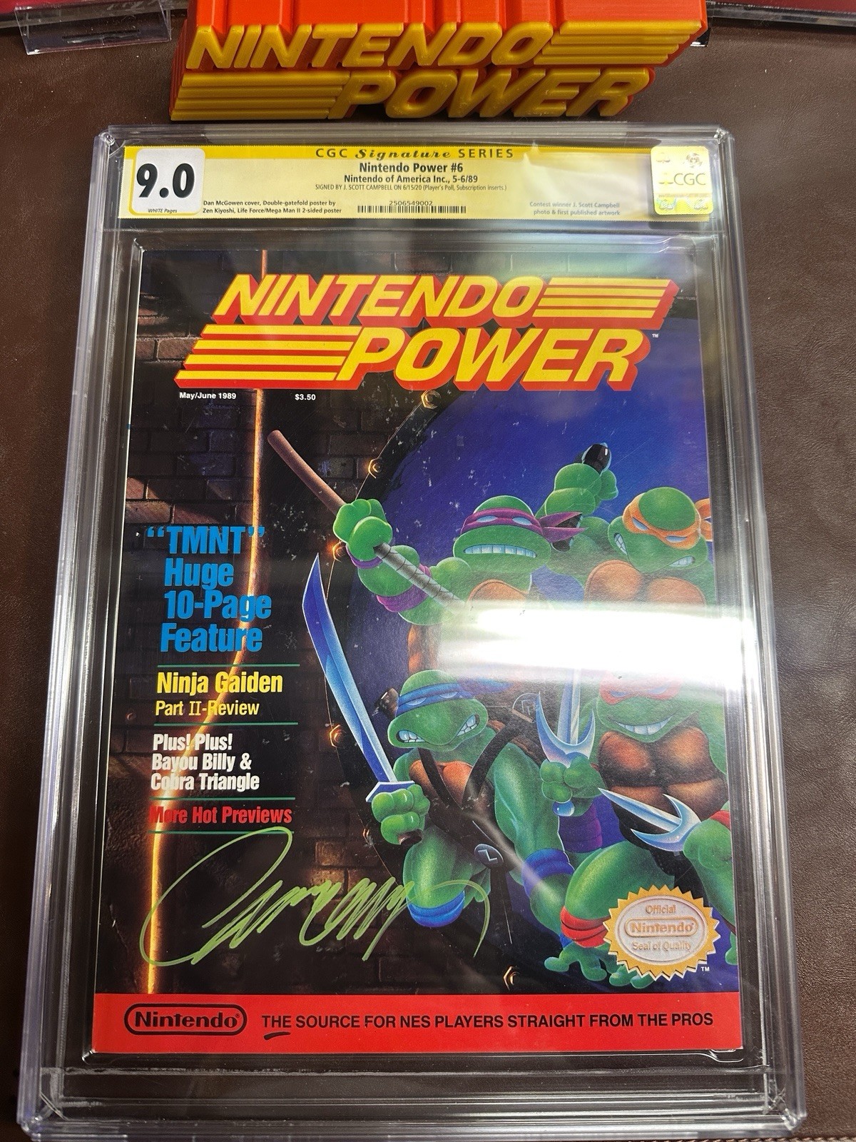 Signed Nintendo Power CGC SS 9.0 Signature SIGNED TMNT Ninja Turtles 2 3 JSC NM