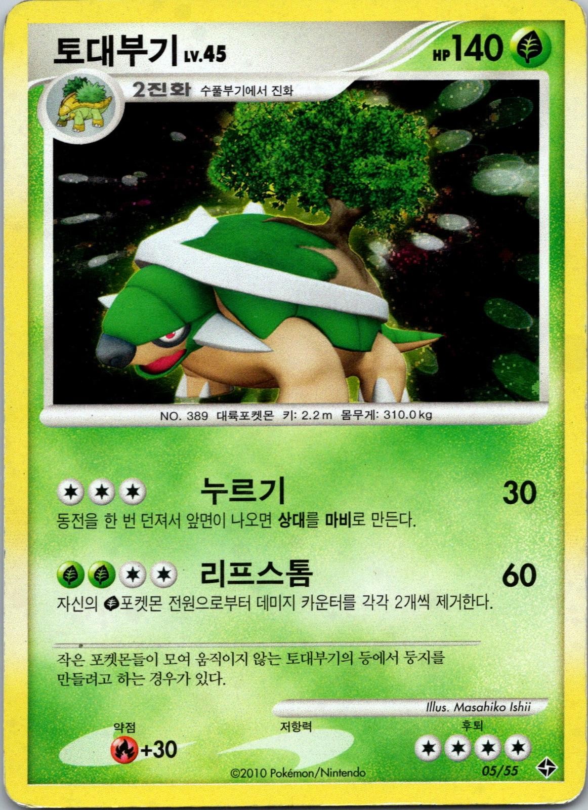 Torterra 05/55 Korean Pokemon Card Holo Rare MP