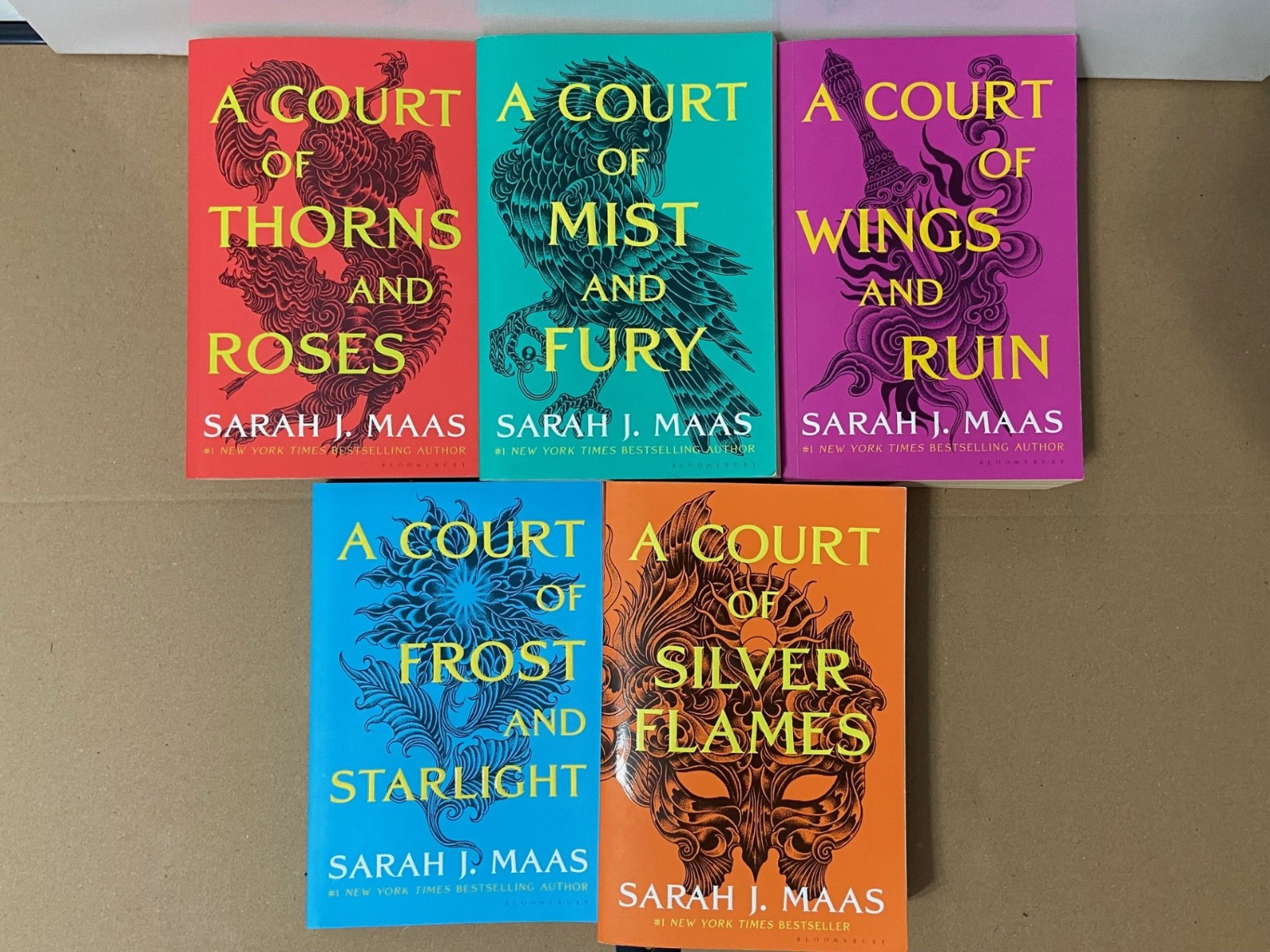 Sarah J Maas ACOTAR Complete Series 5 Paperback Lot Court of Thorns Used Sarah J Maas ACOTAR Complete Series 5 Paperback Lot Court of Thorns Used