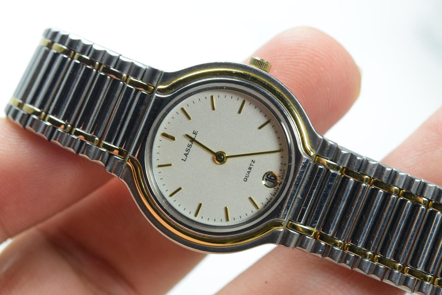 Vintage Seiko Lassale 2A59 0049 White Lady Quartz Watch Japan Round 26mm