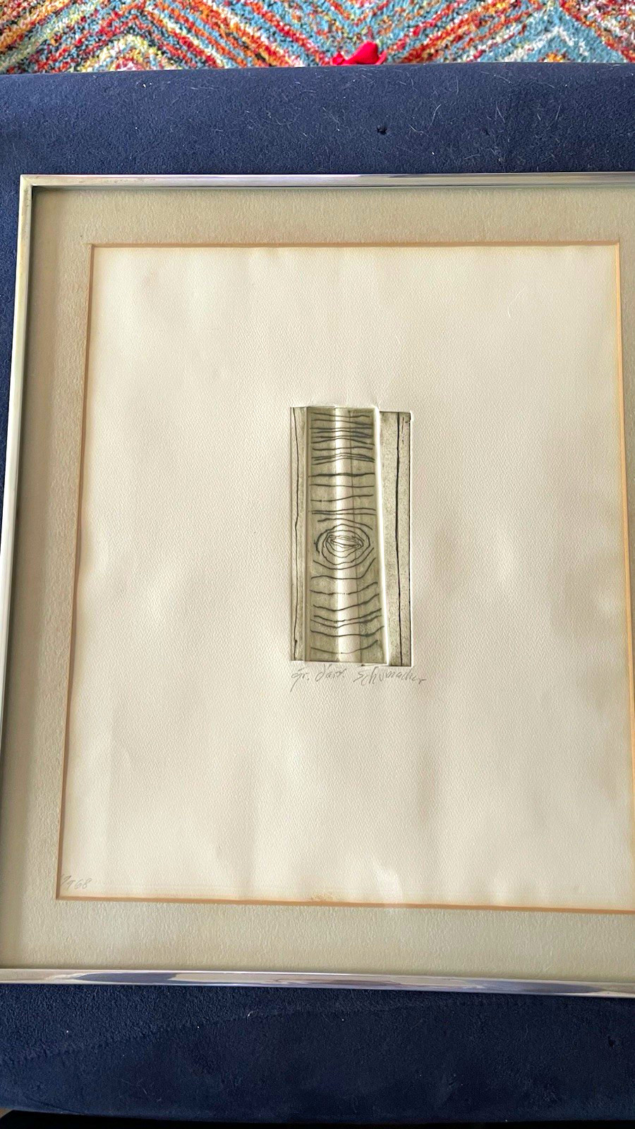 Schumacher Signed Abstract Drawing on Paper 1968 Matted & Framed, Single