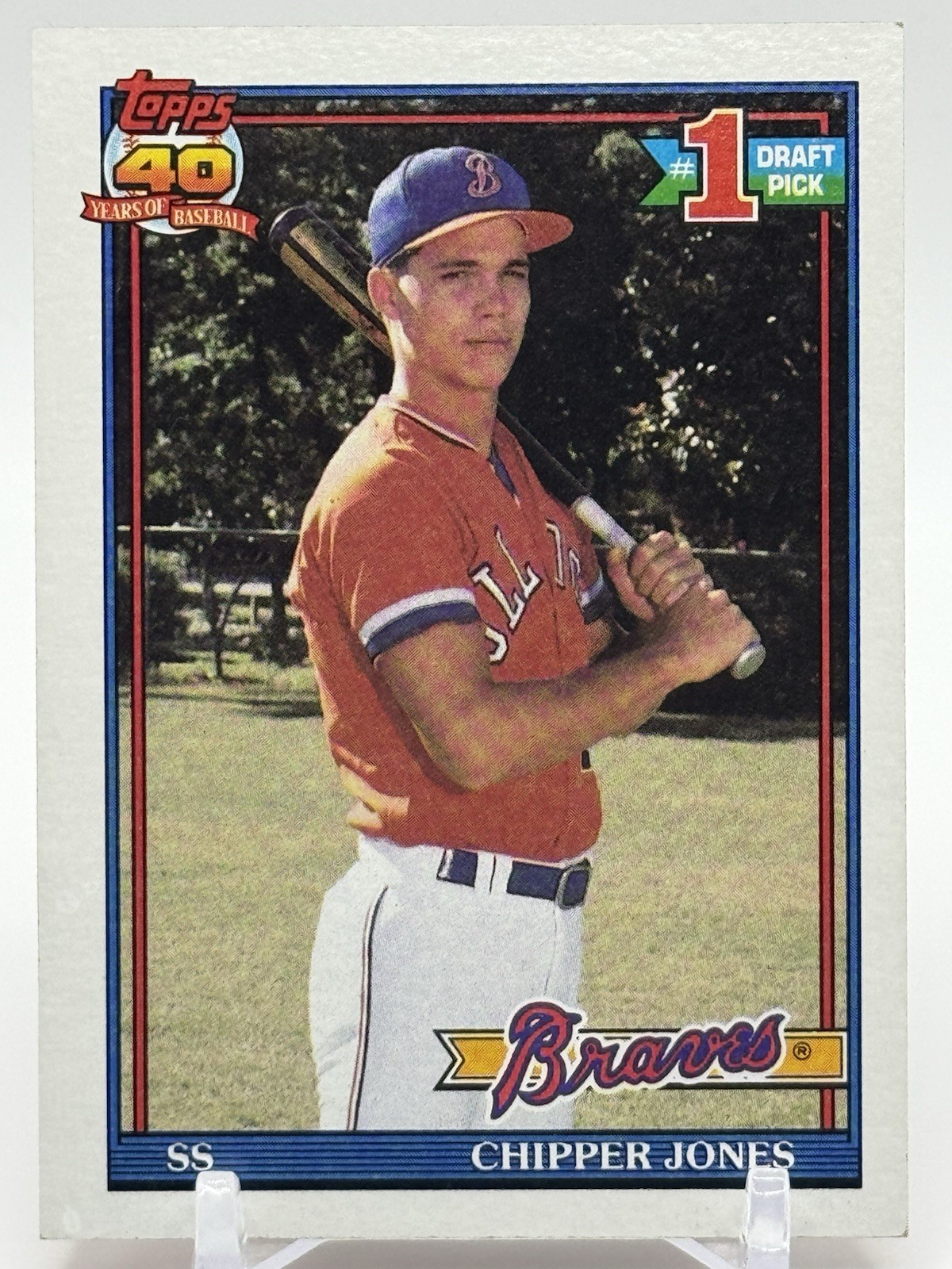 Topps 1991 Chipper Jones #333 Rookie #1 Draft Pick Atlanta Braves Topps 1991 Chipper Jones #333 Rookie #1 Draft Pick Atlanta Braves