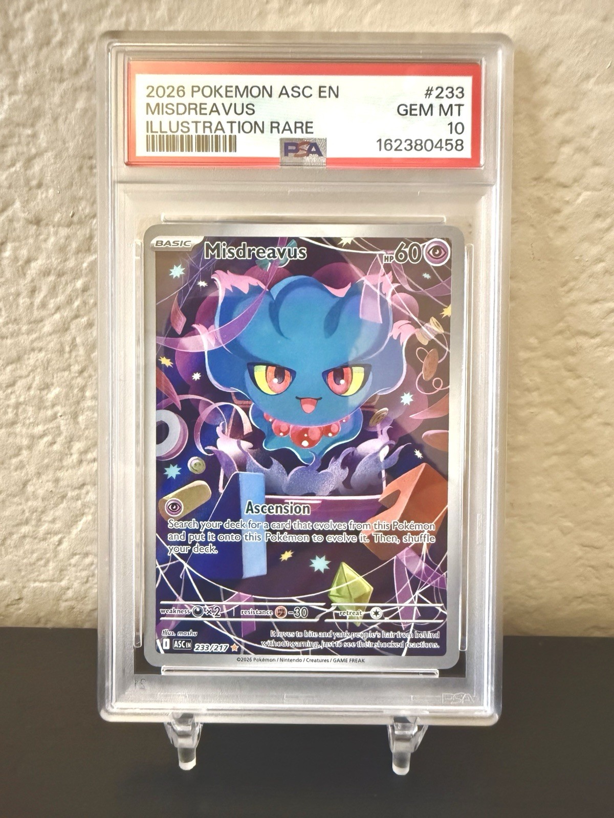 PSA 10 - MISDREAVUS | ASCENDED HEROES 2026 | #233/217 | FRESH FROM PSA PSA 10 - MISDREAVUS | ASCENDED HEROES 2026 | #233/217 | FRESH FROM PSA
