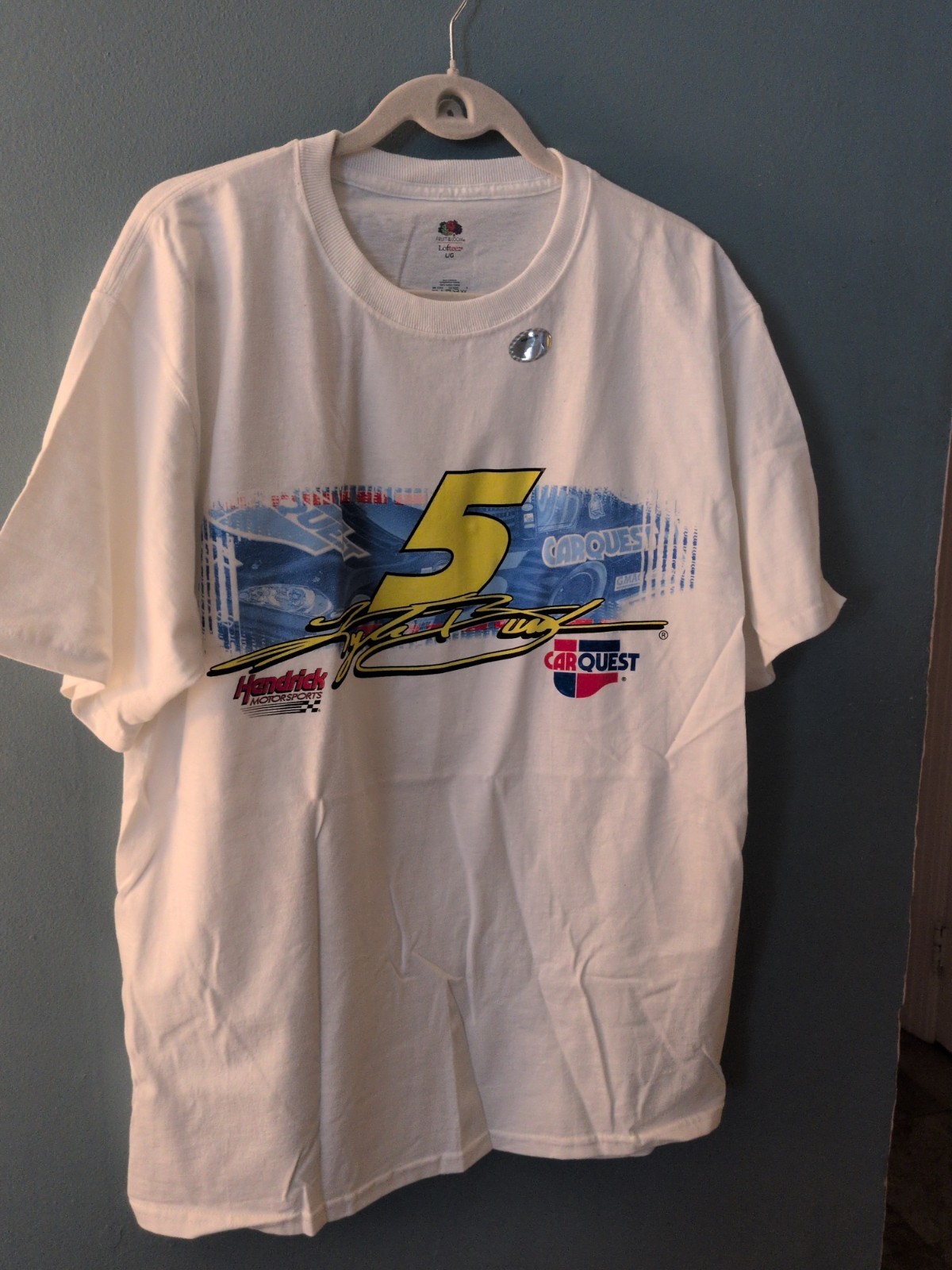 NOS. KYLE BUSCH #5 CARQUEST, HENDRICKS Motor Sports T Shirt Size Large
