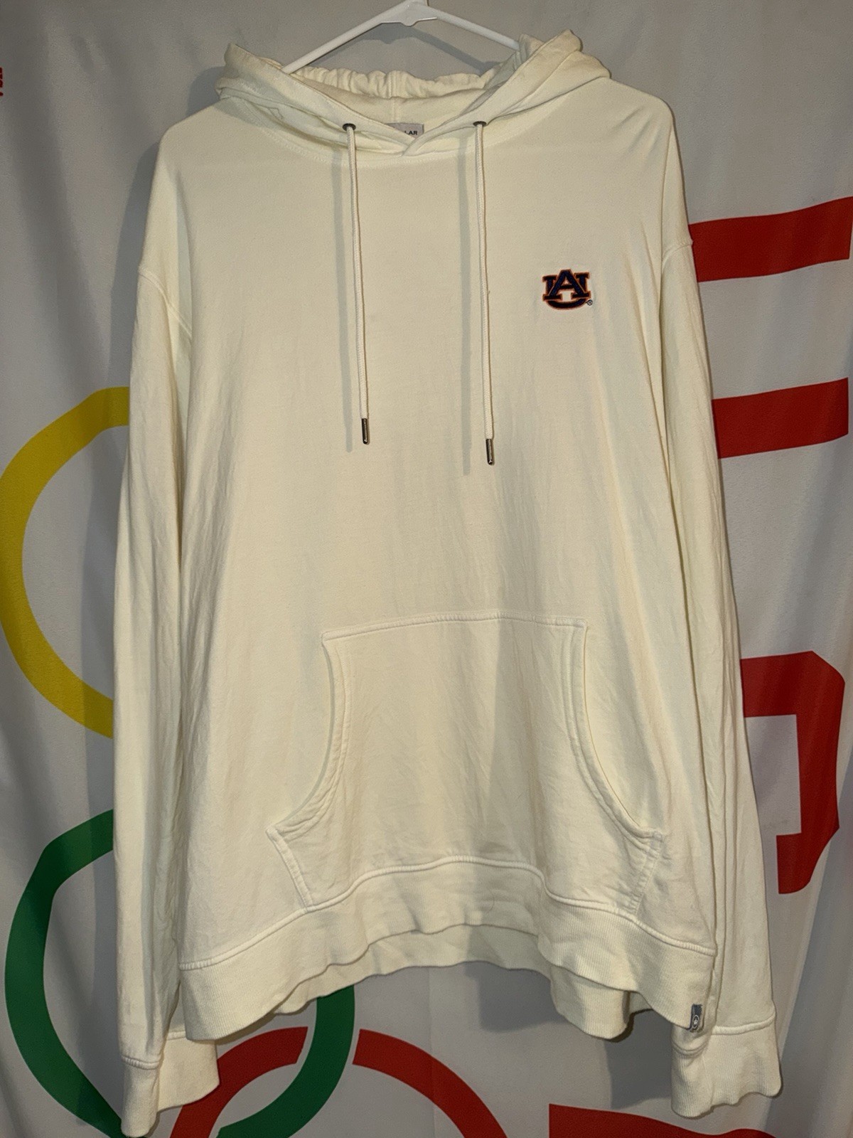 Peter Millar Auburn Tigers Hoodie Mens Large Ivory Football Pullover