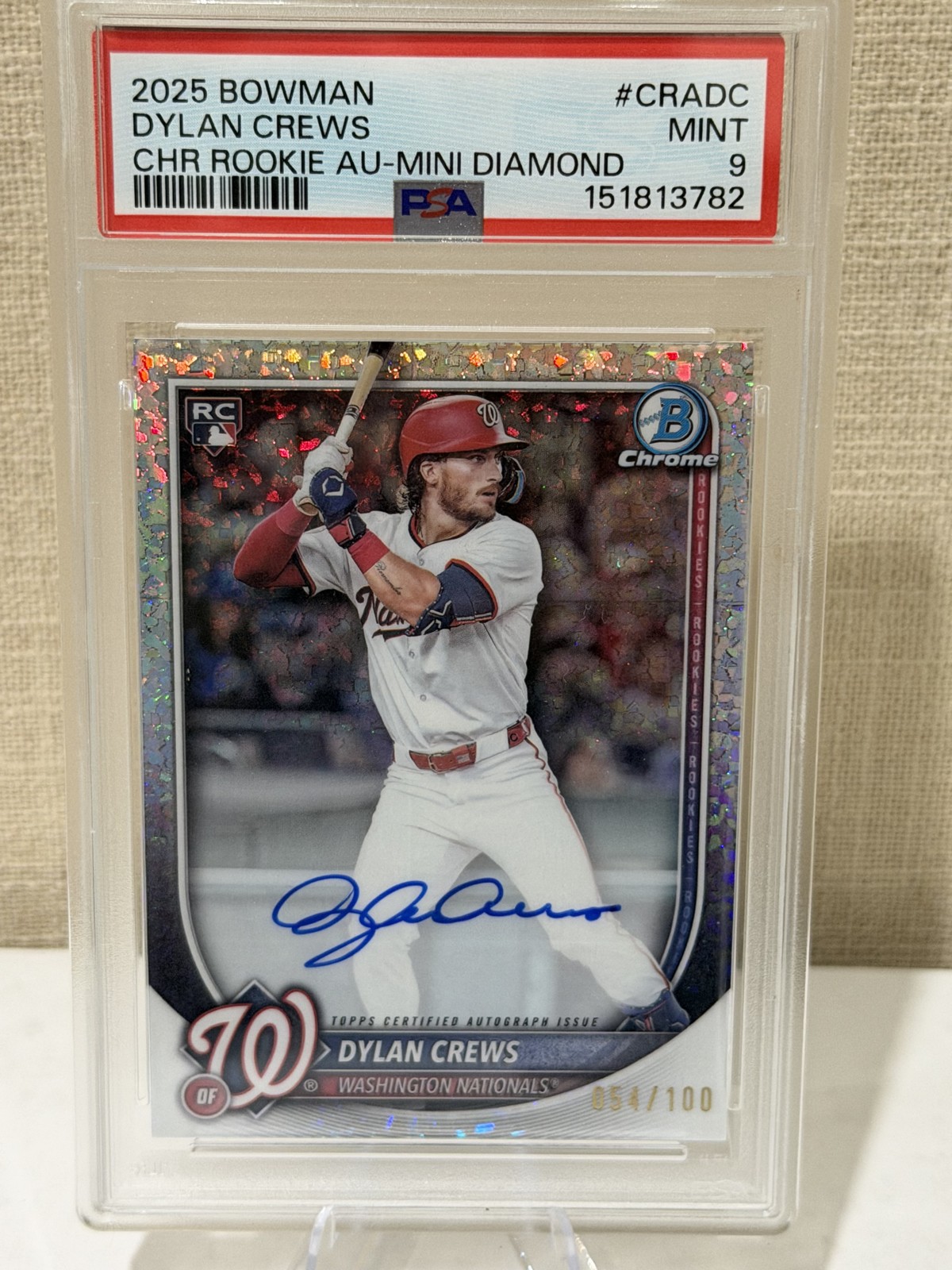 2025 Bowman - Chrome Rookie Autographs Dylan Crews #CRA-DC Mini-Diamond...