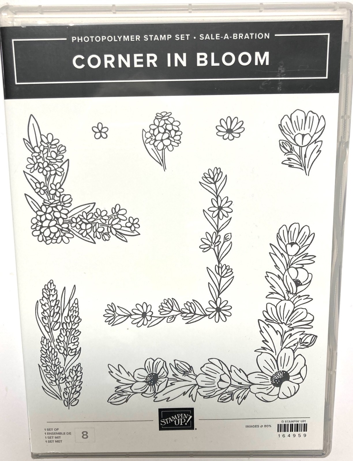 NEW Corner in Bloom Acrylic Stamp Set Stampin\' Up 164959 corners cards scrapbook