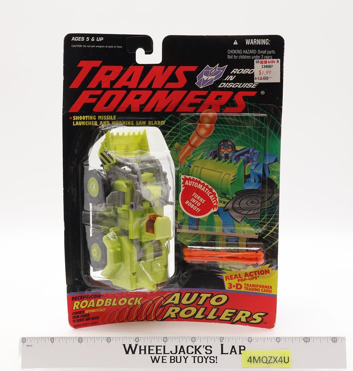 Roadblock Decepticon Auto Rollers G2 Transformers 1994 Hasbro Figure NEW SEALED
