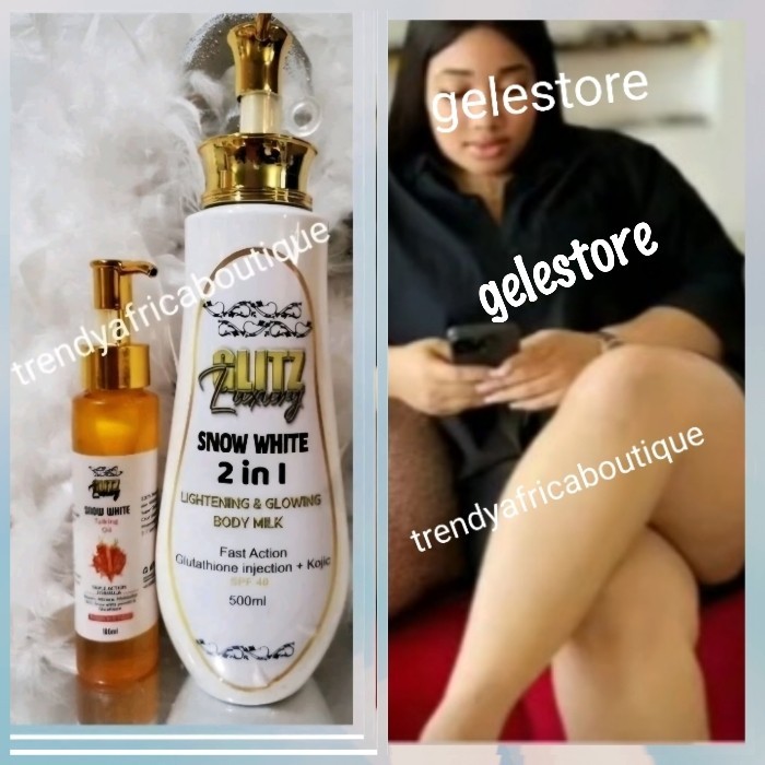 IMPROVED 2pcs Glitzluxury Snowwhite Lightening Body Lotion & Body OIL 👌set