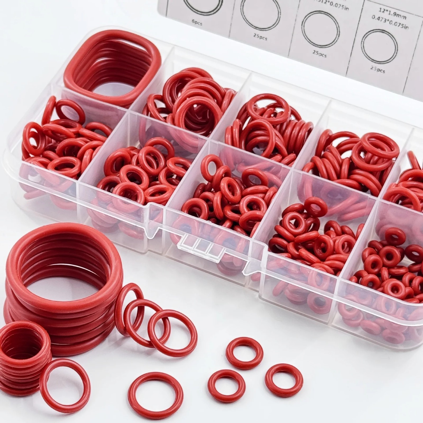 351pcs Silicone O-Ring Set 10 Sizes Oil Heat Resistant Seals Kit - NEW