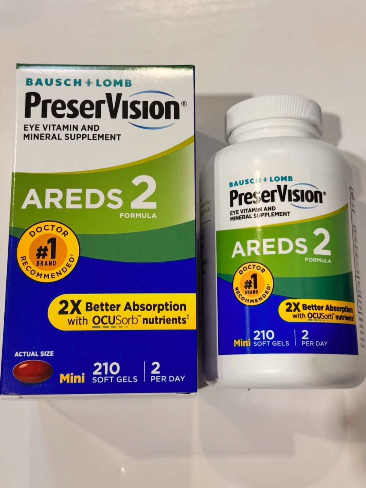 Bausch + Lomb PreserVision AREDS 2 Eye Vitamins 210 Mini Softgels Supplement