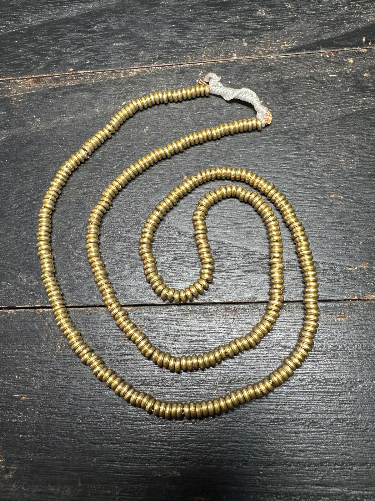 Handmade 4mm x 1.5mm Nepal Brass Spacer Beads: African Style Jewelry Supplies