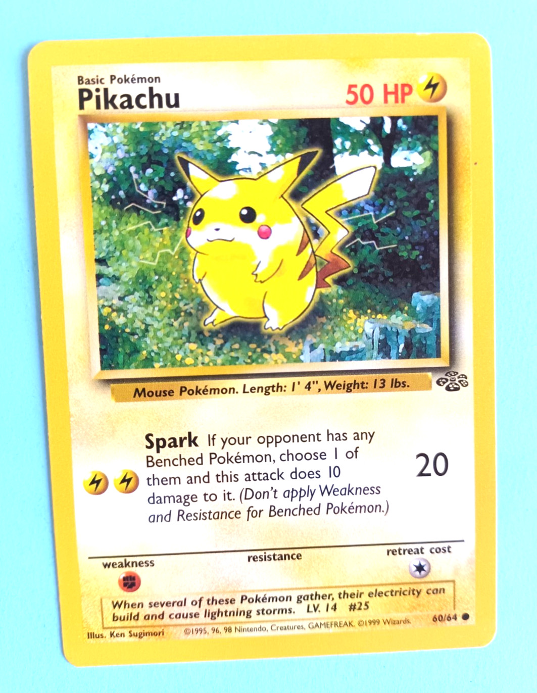 POKEMON VINTAGE JUNGLE PIKACHU #60/64 UNLIMITED COMMON LIGHT PLAY POKEMON VINTAGE JUNGLE PIKACHU #60/64 UNLIMITED COMMON LIGHT PLAY