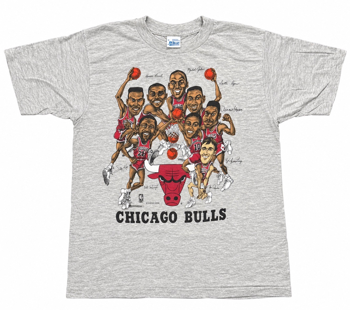 Vintage Chicago Bulls Salem Sportswear Michael Jordan Caricature Shirt M 80s