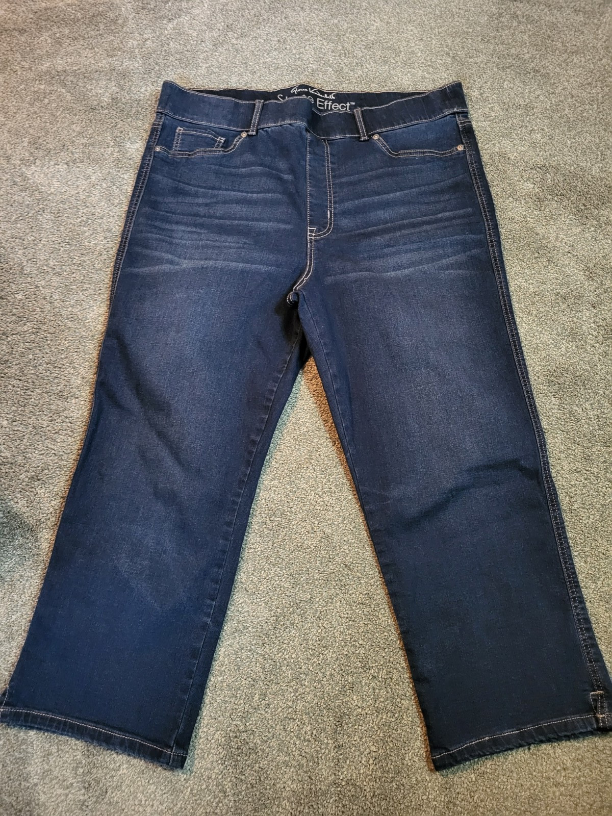 Women\'s Gloria Vanderbilt High Rise Capri Dark Stretch Pull on Jeans Size 18
