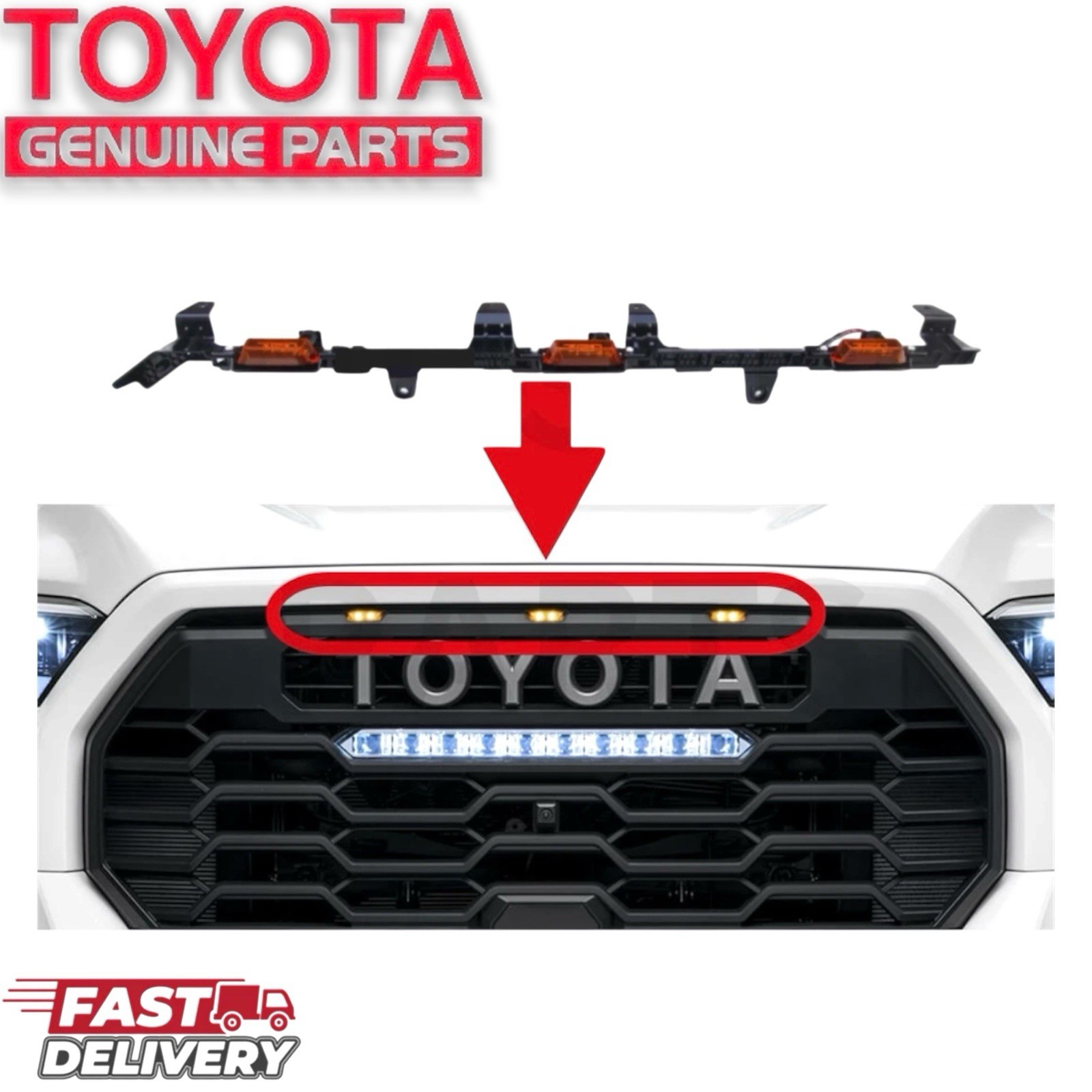 2022 - 2027 Genuine NEW OEM Toyota Tundra TRD Pro Grille Lights 2022 - 2027 Genuine NEW OEM Toyota Tundra TRD Pro Grille Lights