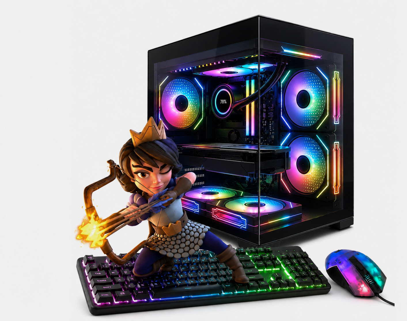 Custom Build ARGB Desktop Inter 8th PC 32GB RAM 1TB SSD GTX 1080 Win11 GAMING