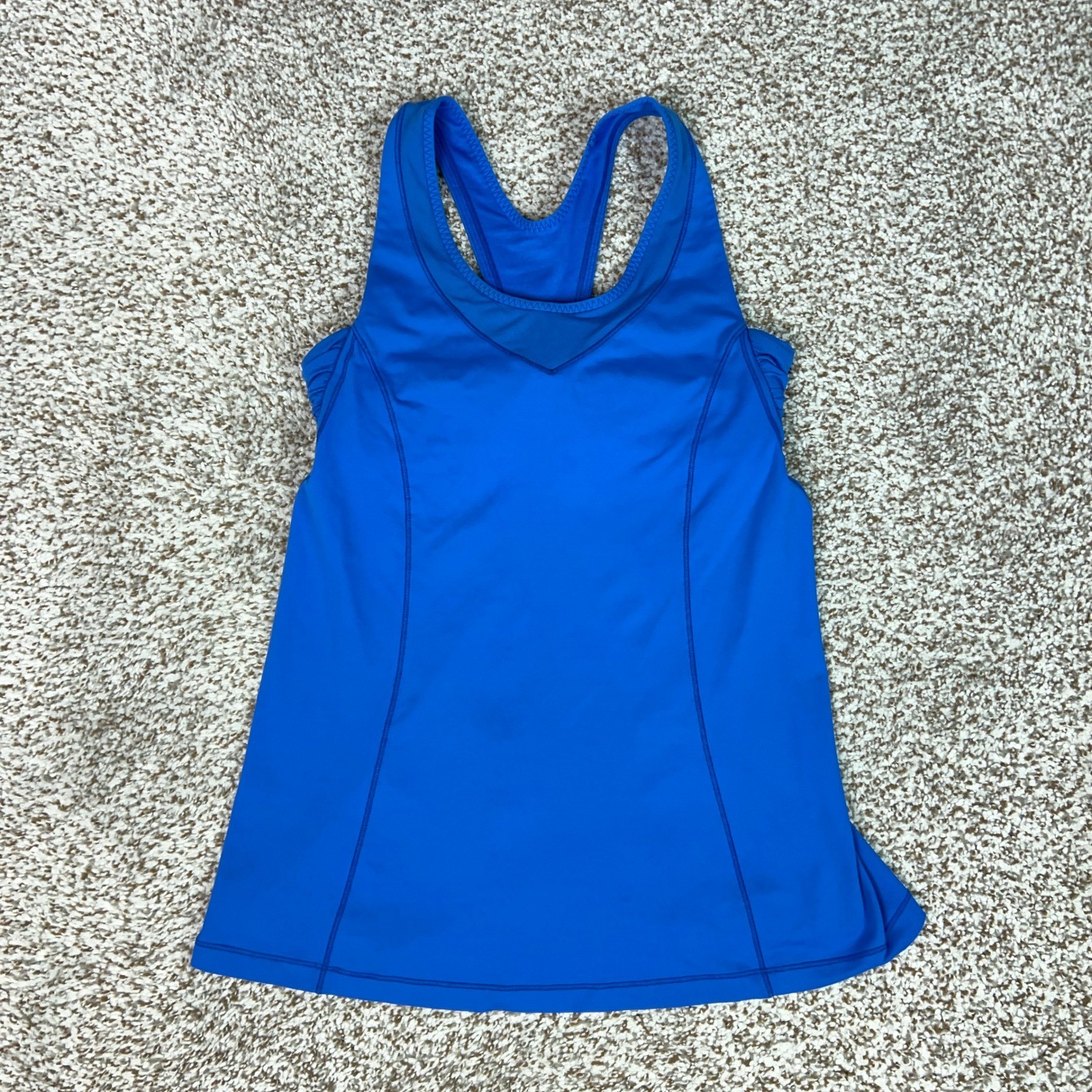 Lululemon Tank Top Womens 6 Blue Gym Activewear Racerback Mesh Back Running Logo