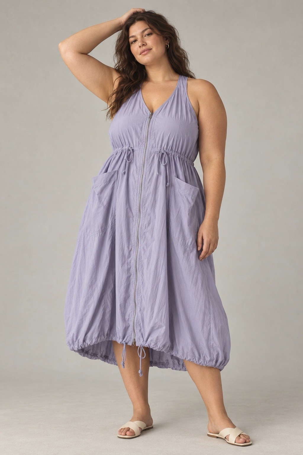 NWT Anthropologie Daily Practice Free Fall Zip Dress Purple Plus 3X Athleisure