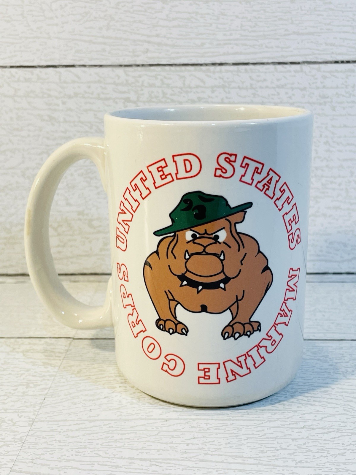 United States Marine Corps USMC Bulldog White Large Coffee Mug Cup United States Marine Corps USMC Bulldog White Large Coffee Mug Cup