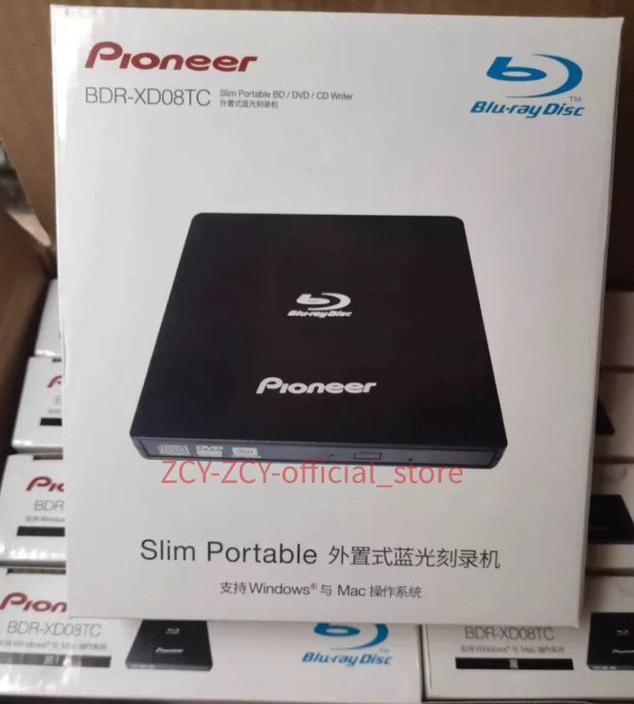 Pioneer BDR-XD08TC external Blu-Ray Burner BD/DVD/CD Writer Optical Drive