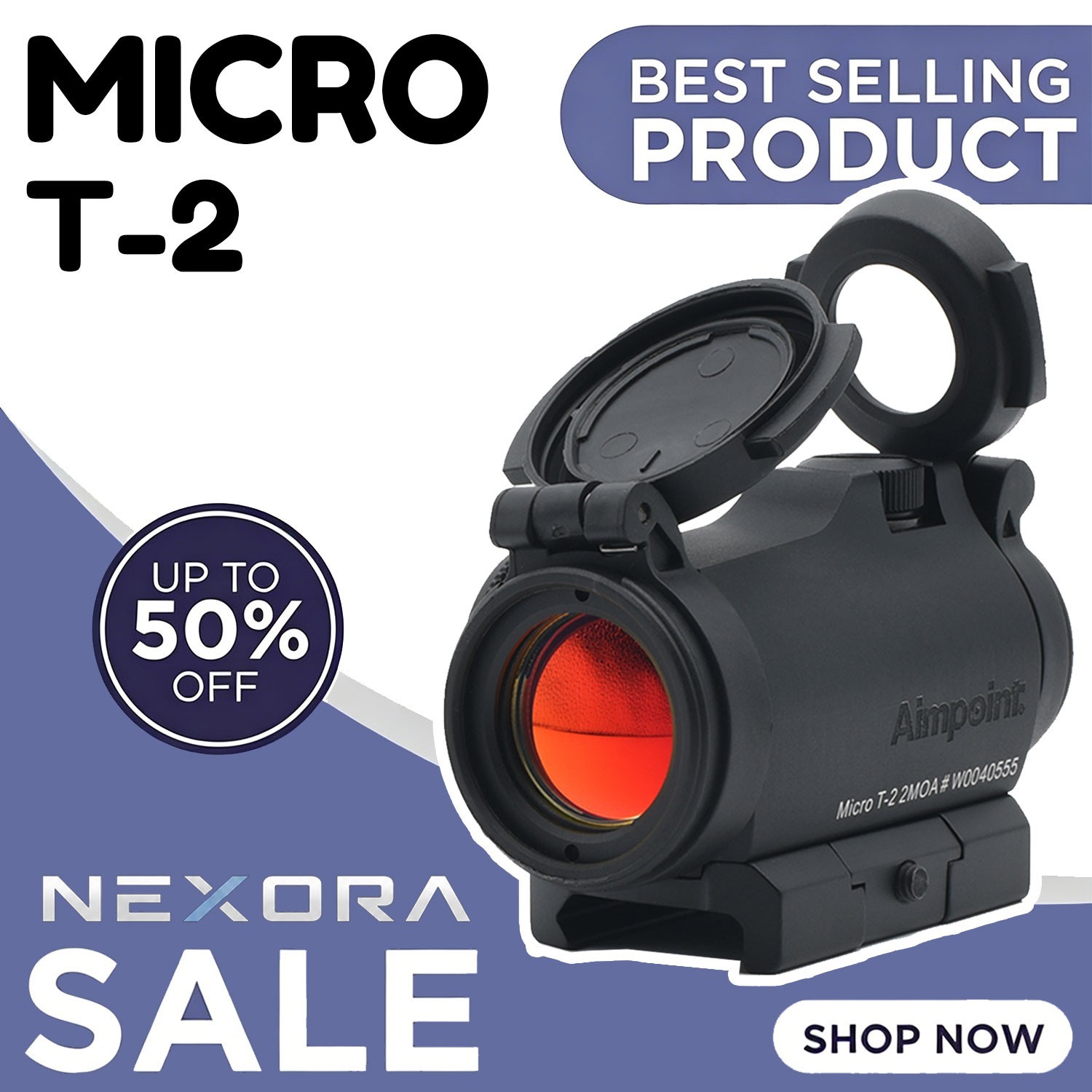 Best Clone For 2 MOA Micro T-2 Reflex Red Dot Sight w/ Rail Mount | USA STOCK