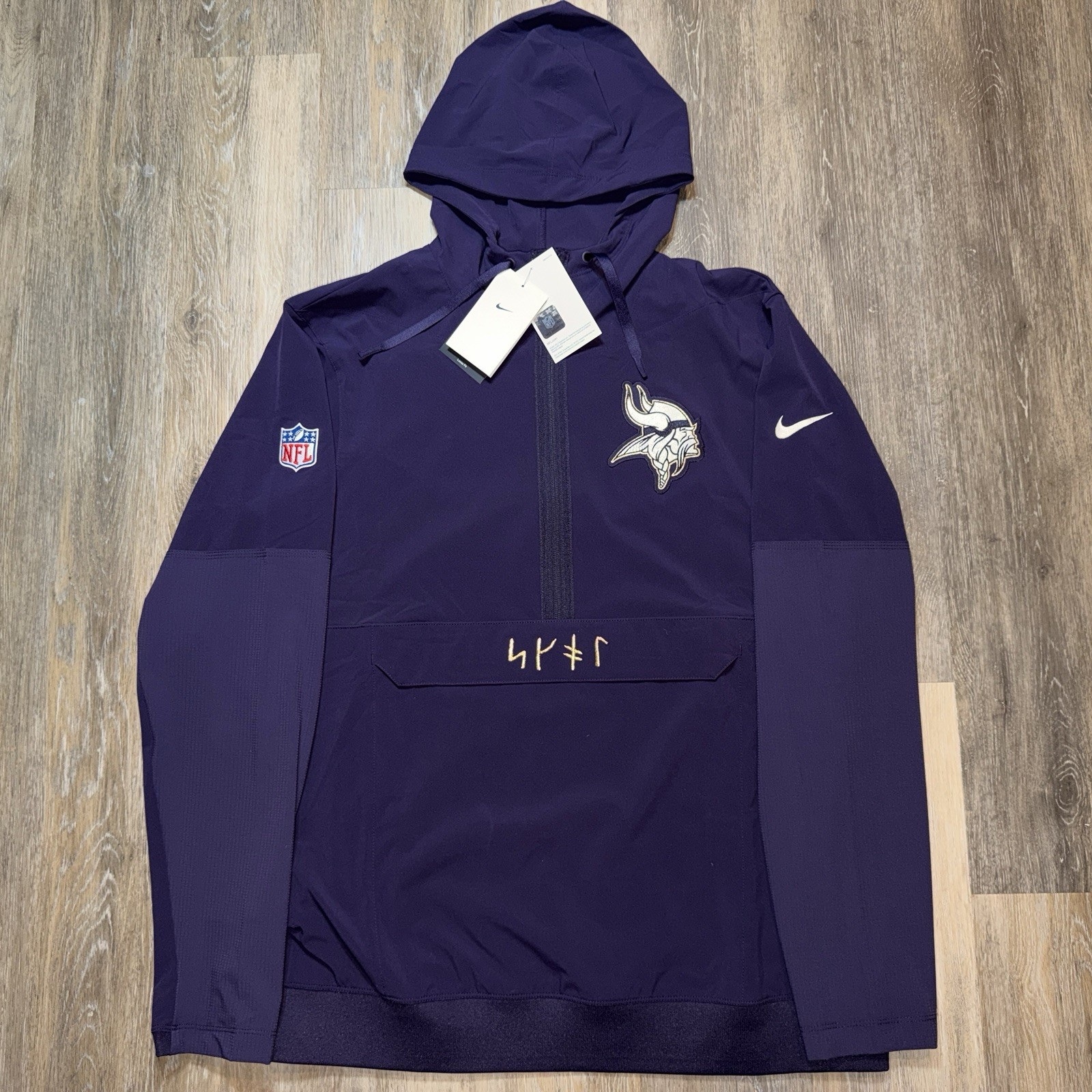 Authentic Nike Minnesota Vikings Rivalries Jacket Sideline Anorak Hoodie Skol