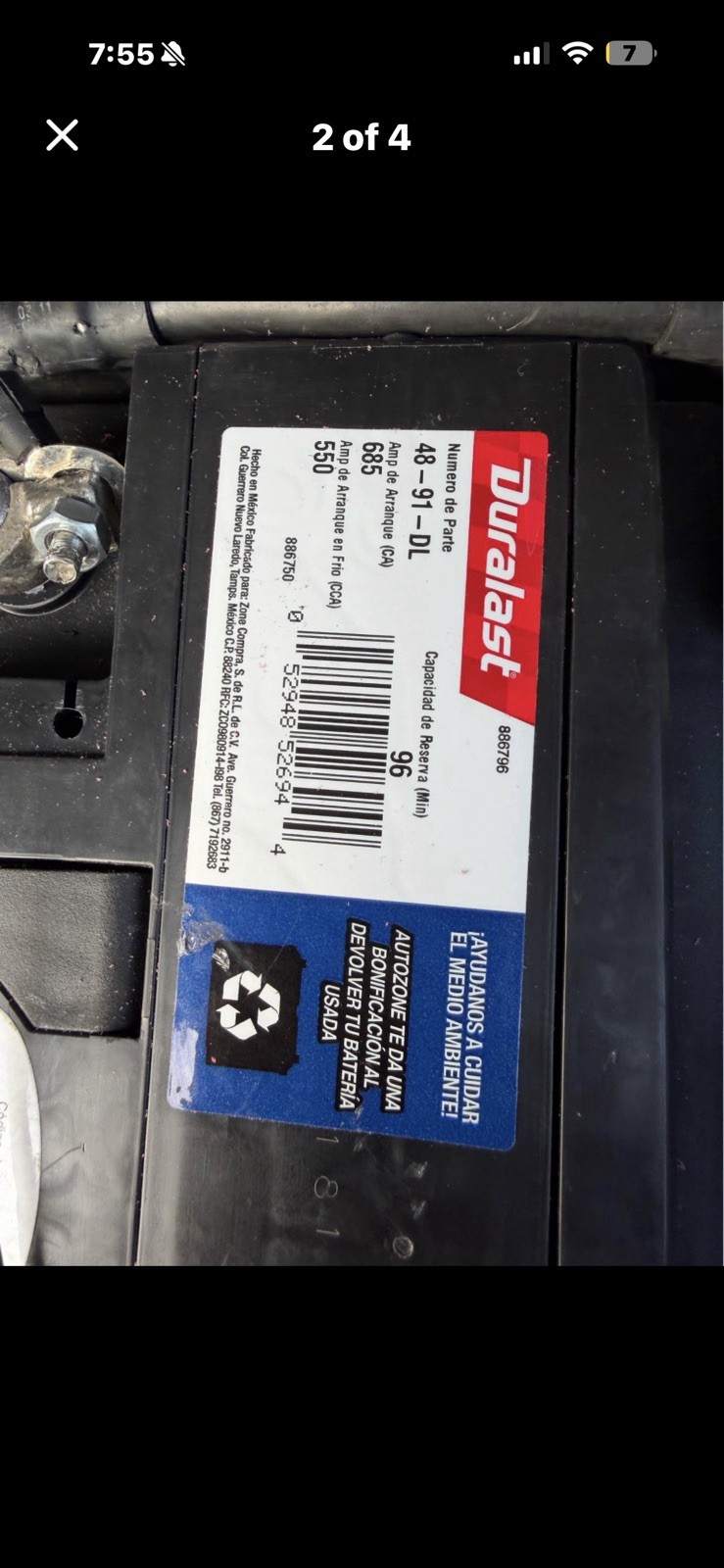 Duralast Group Size 48 / H6 Battery H6-DL