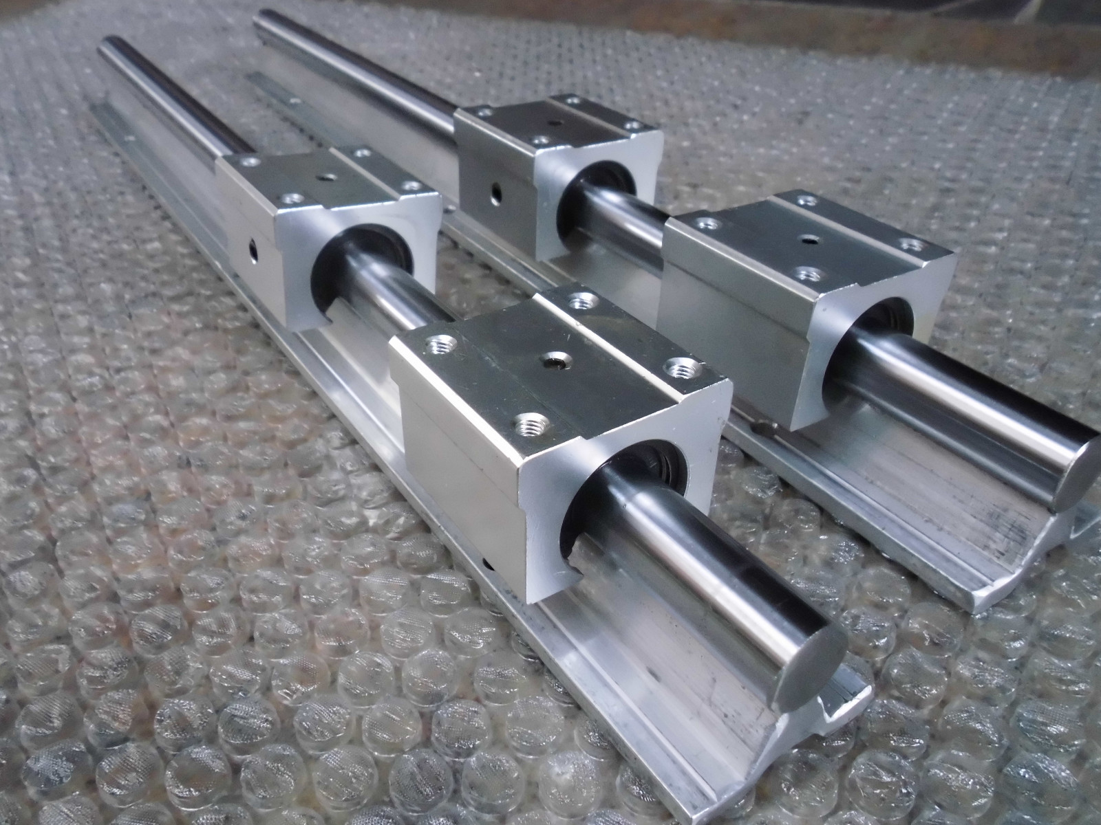2X SBR10-600mm 10MM FULLY SUPPORTED LINEAR RAIL & 4 pcs SBR10UU Block Bearing 