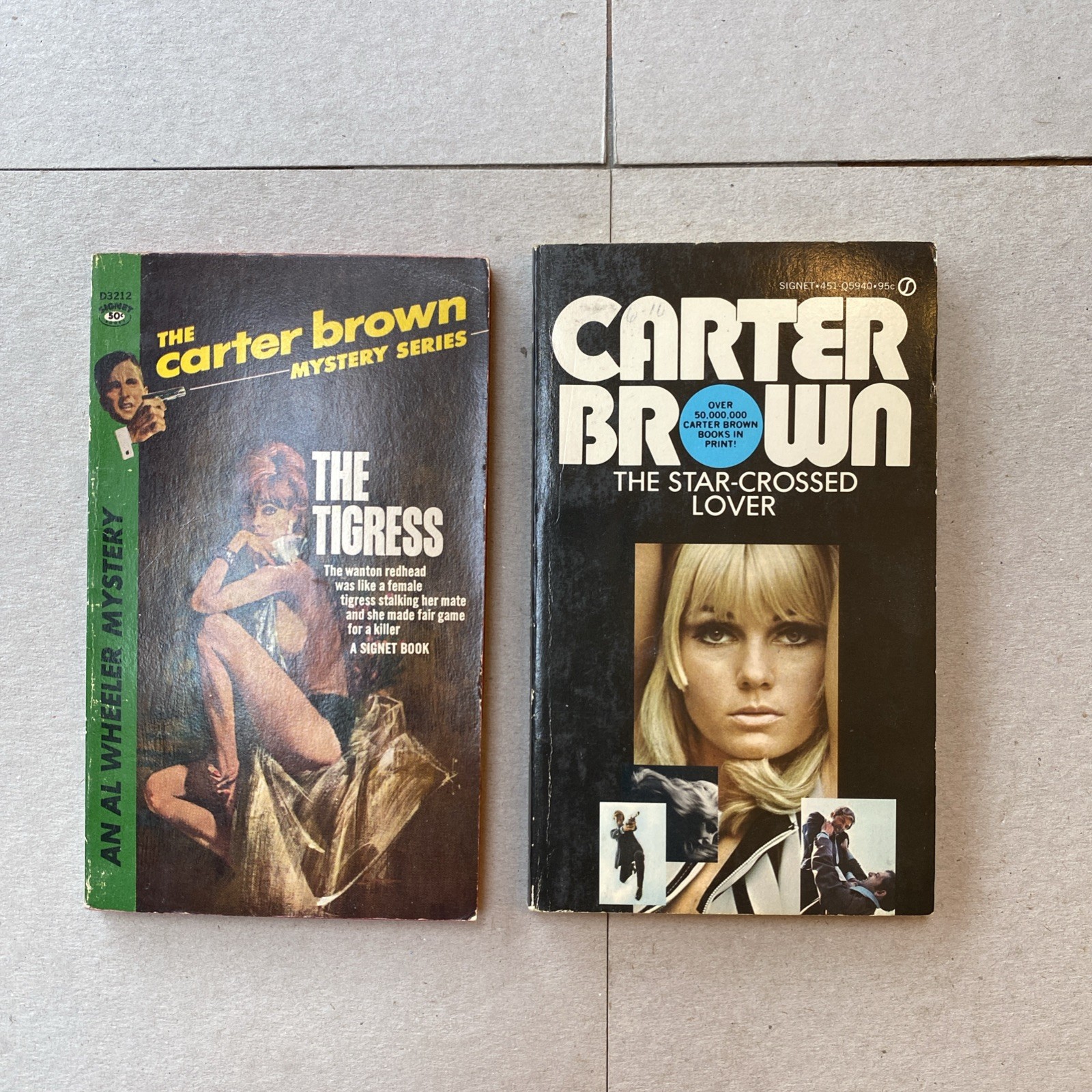 Signet PB 1961 Carter Brown The Tigress / The Star-Crossed Lover 1974 Vintage Signet PB 1961 Carter Brown The Tigress / The Star-Crossed Lover 1974 Vintage