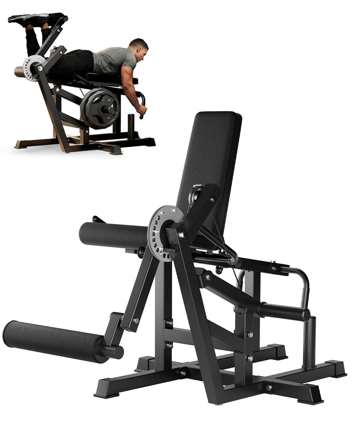 4-in-1 Leg Extension & Twist Machine 700LBS,Adjustable Home Gym Strength Trainer